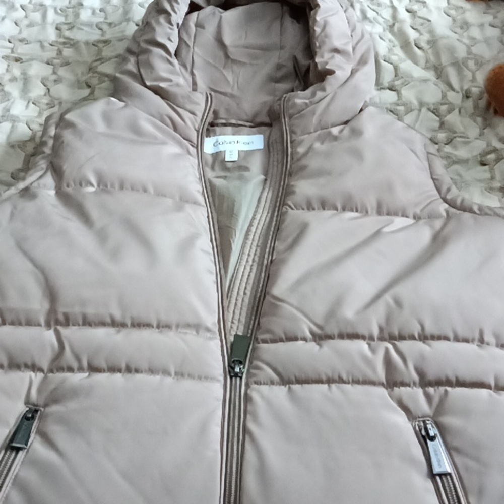 Calvin Klein Tan Puffer long Vest